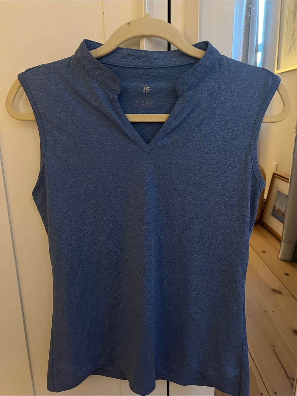 Sleeveless V-Neck Blue Women's Top